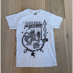 White & Black Short Sleeve Tee Shirt Skeletons Streetwear Roses Size Small NWOT